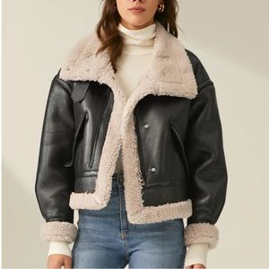 Sherpa lined shearling jacket